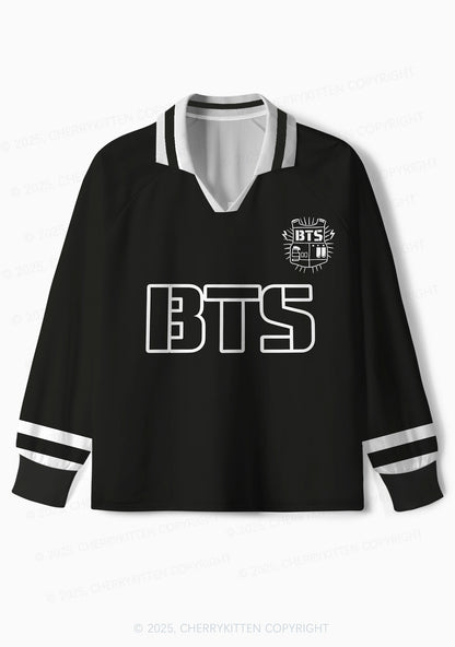 Black Kpop Members Y2K Long Sleeve Sport Jersey Shirts Cherrykitten