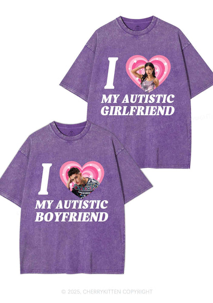 Custom My Autistic BF GF Y2K Valentine's Day Washed Tee Cherrykitten
