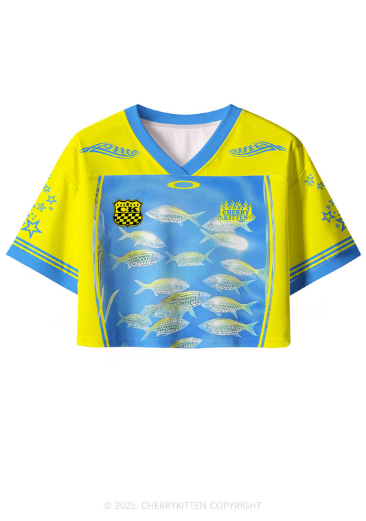 Custom Undersea Fish Y2K Crop Sport Jersey Shirts Cherrykitten