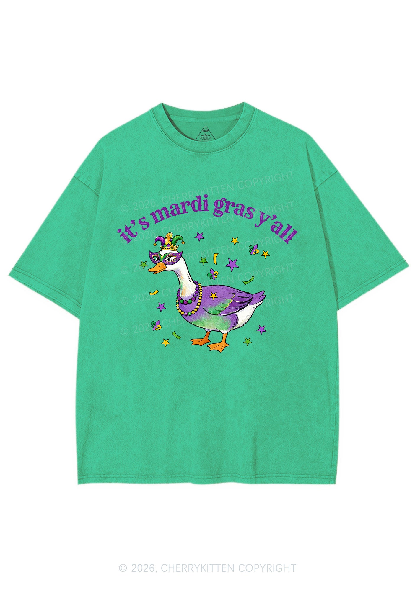 Its Mardi Gras Yall Y2K Shirts Washed Tee Cherrykitten