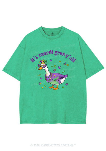 Its Mardi Gras Yall Y2K Shirts Washed Tee Cherrykitten