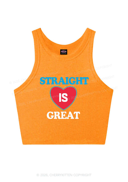 Straight Is Great Pride Y2K Crop Tank Top Cherrykitten