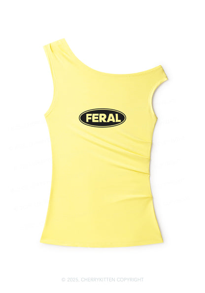 Feral Y2K Off Shoulder Tank Top Cherrykitten