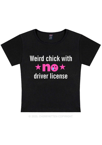Weird Chick Y2K Baby Tee Cherrykitten