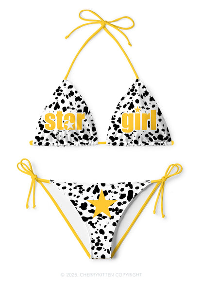Spotted Star Girl Y2K Print Bikini Set Cherrykitten
