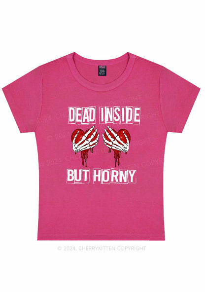 Dead Inside But Hxrny Y2K Valentine's Day Baby Tee Cherrykitten