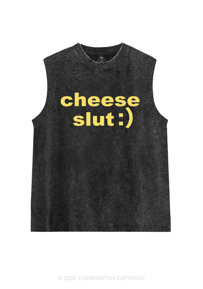 Cheese Slxt Y2K Washed Muscle Tank Cherrykitten