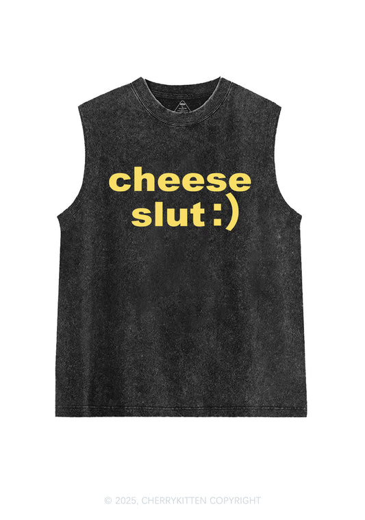 Cheese Slxt Y2K Washed Muscle Tank Cherrykitten