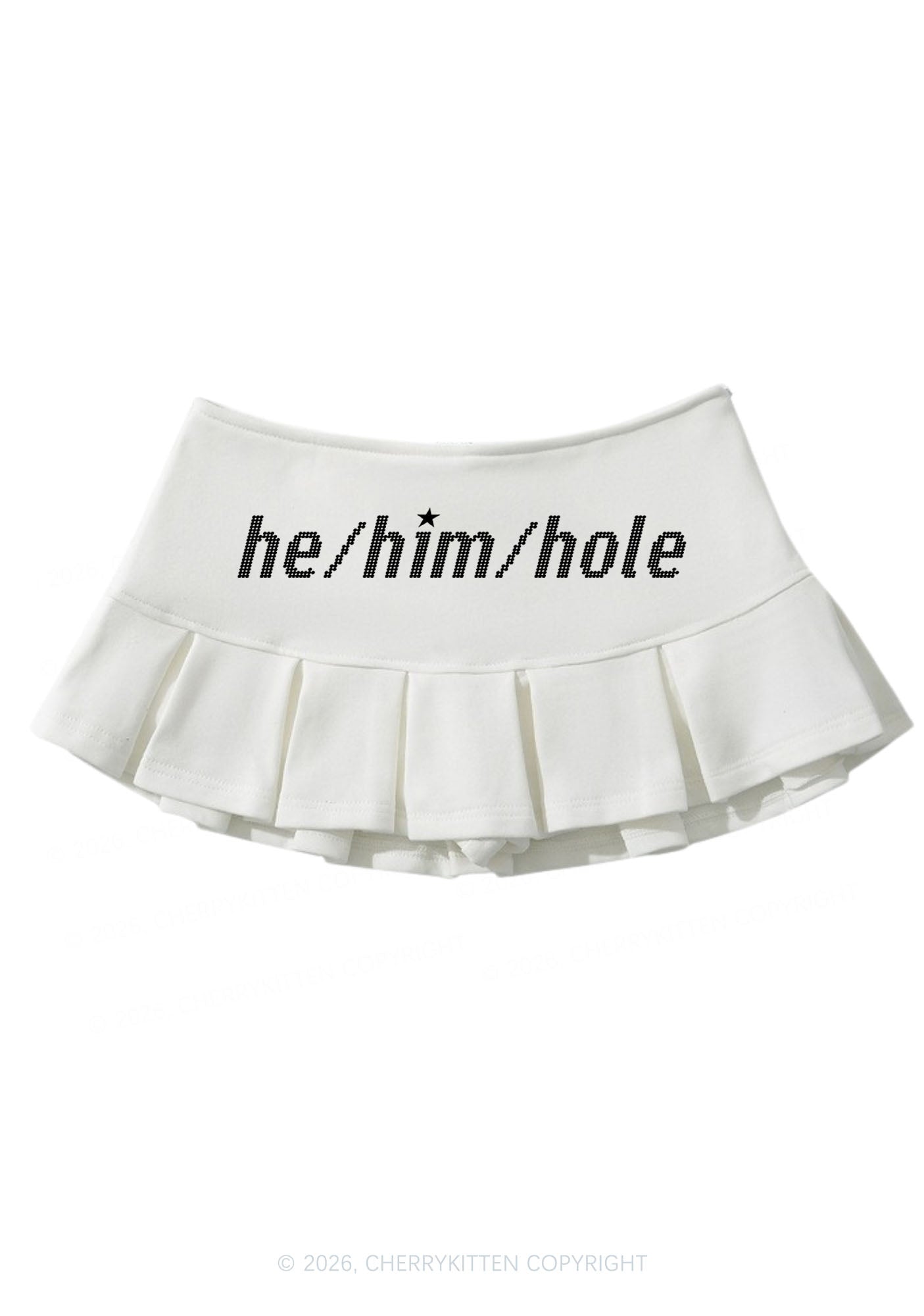 He Him Hole Pride Y2K Mini Pleated Skirts Cherrykitten