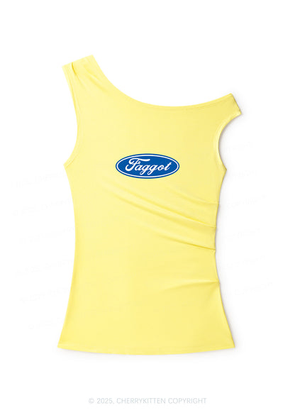 Faggot Pride Y2K Off Shoulder Tank Top Cherrykitten