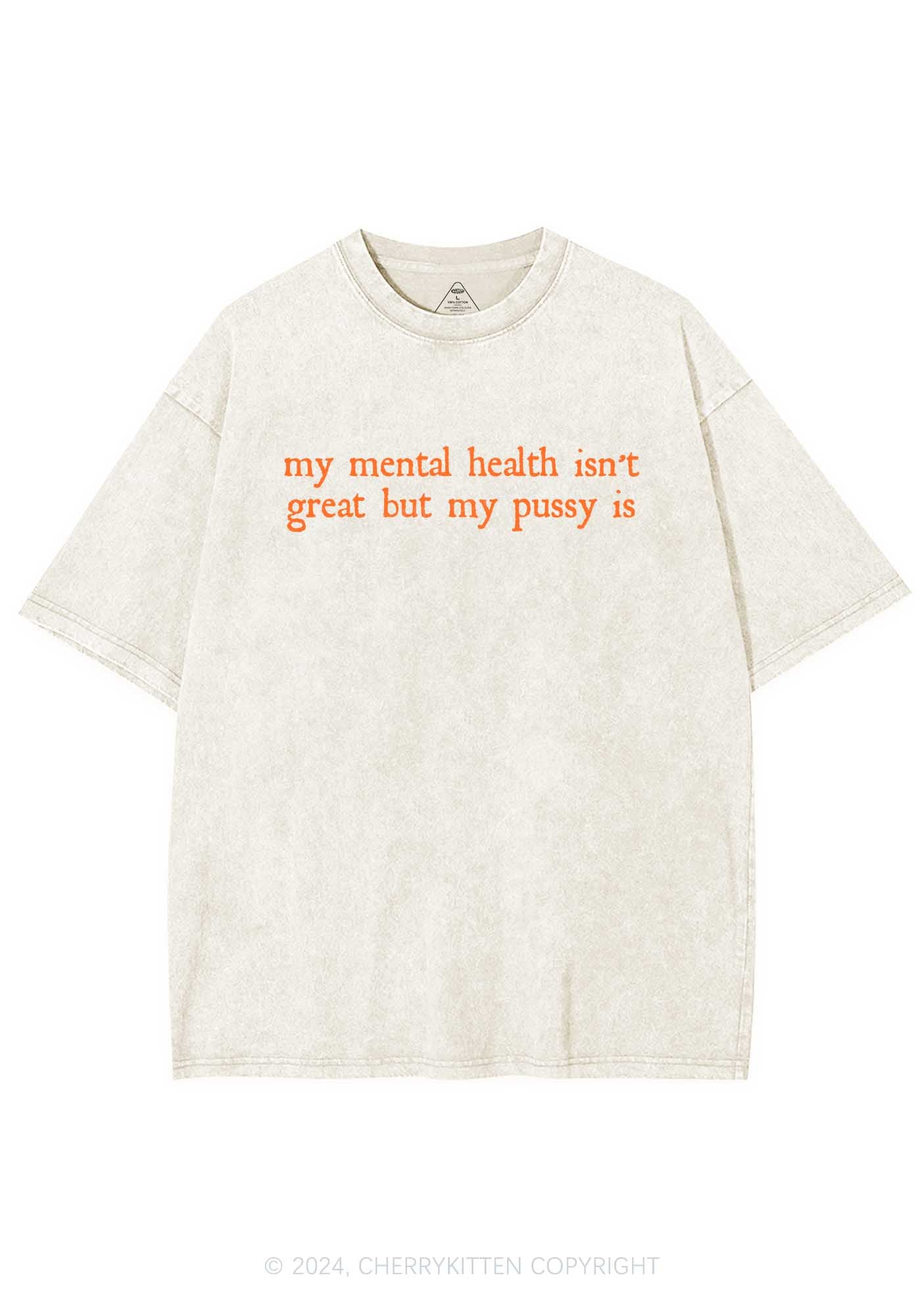 Great Mental Health Y2K Washed Tee Cherrykitten