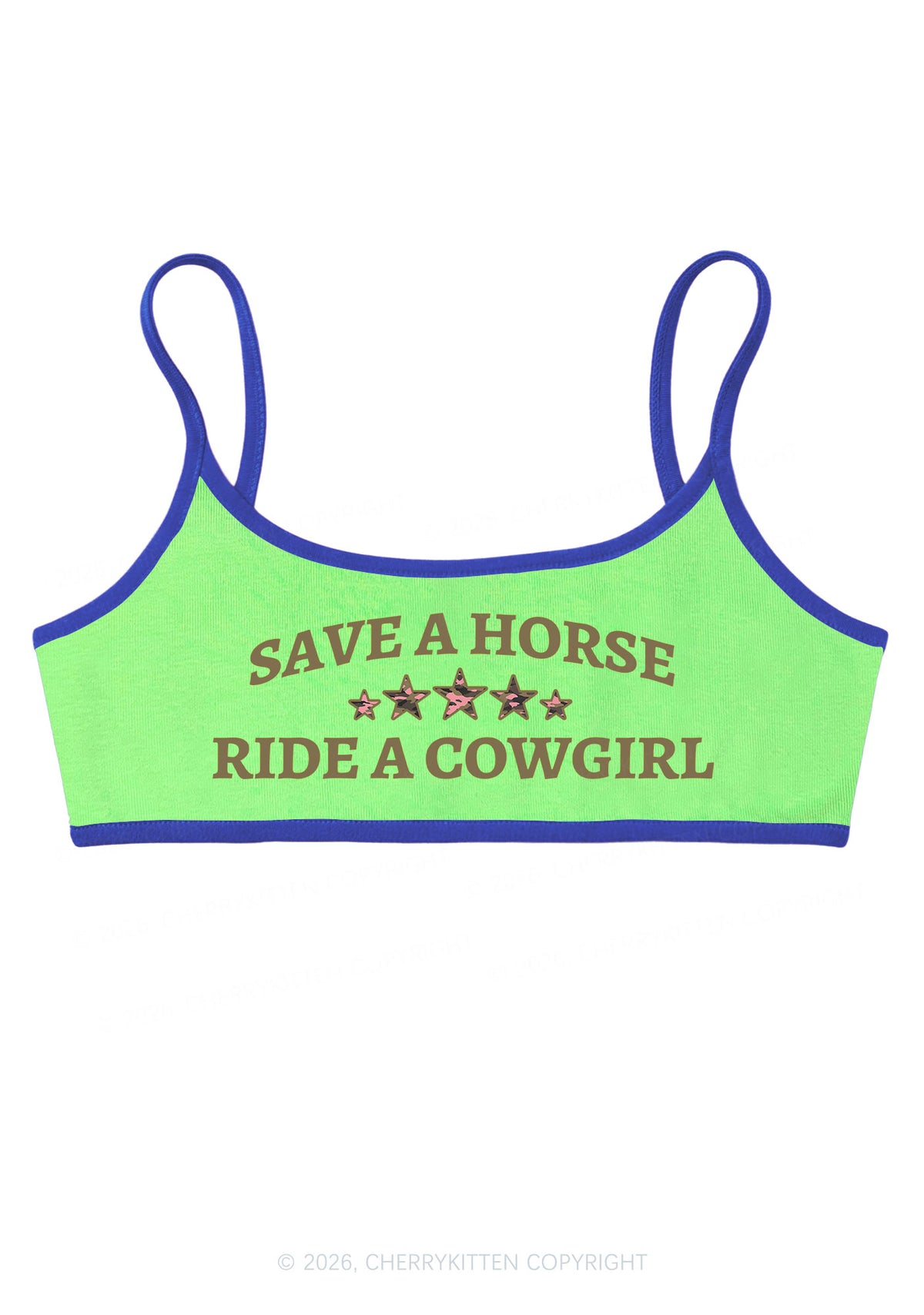 Ride A Cowgirl Stars Y2K Super Crop Cami Cherrykitten