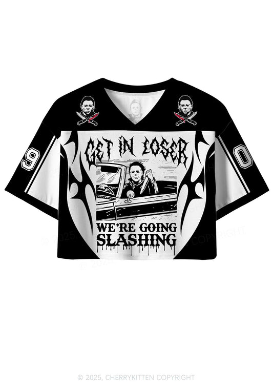 Halloween Custom We Are Going Slashing Y2K Crop Sport Jersey Shirts Cherrykitten