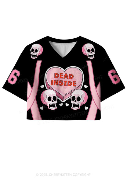Halloween Custom Dead Inside Y2K Crop Sport Jersey Shirts Cherrykitten