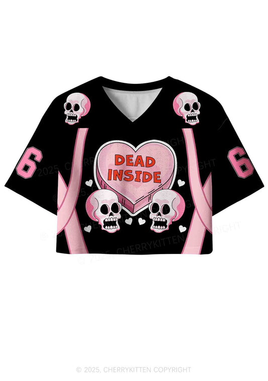 Halloween Custom Dead Inside Y2K Crop Sport Jersey Shirts Cherrykitten