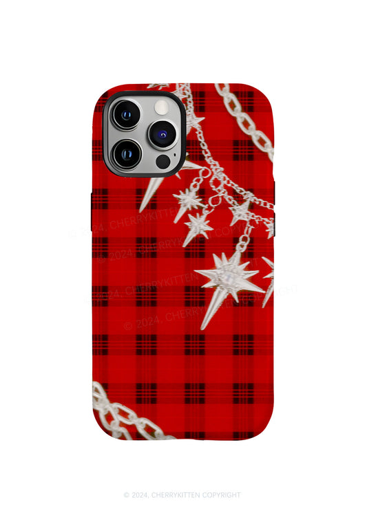 Star Chain Black Pattern Y2K Phone Case Cherrykitten