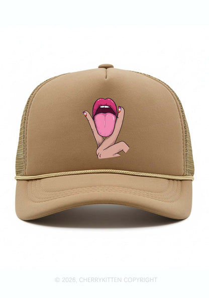 Lesbian Kissing Pride Y2K Trucker Hat Cherrykitten