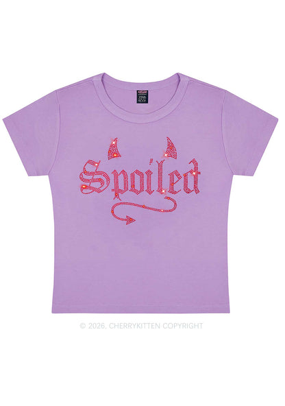 Rhinestone Spoiled Devil Horn Y2K Baby Tee Cherrykitten