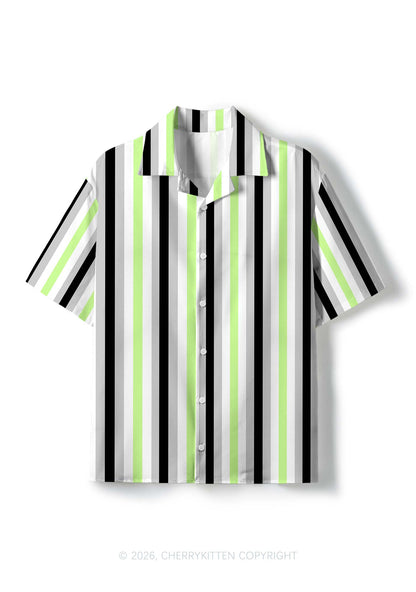 Agender Flag Pride Y2K Print Hawaiian Shirt Cherrykitten