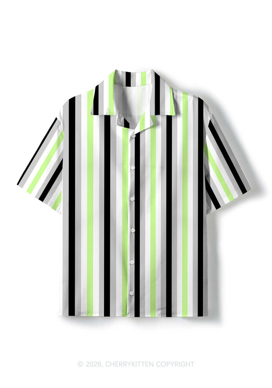 Agender Flag Pride Y2K Print Shirt Cherrykitten