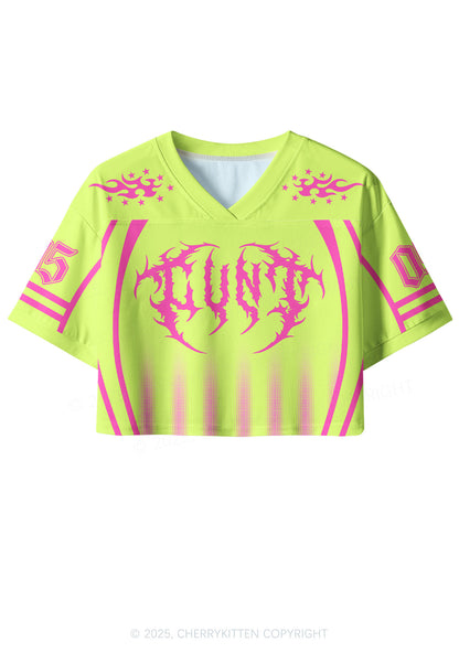 Custom Neon Pink Cxxt Y2K Crop Sport Jersey Shirts Cherrykitten