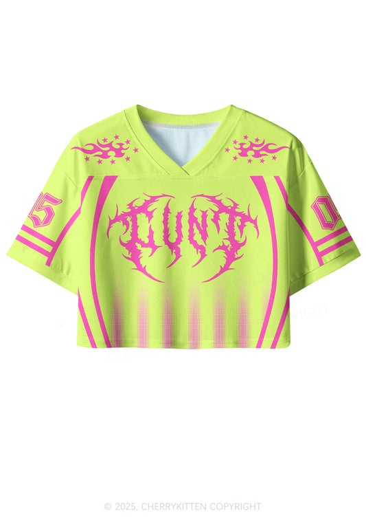 Custom Neon Pink Cxxt Y2K Crop Sport Jersey Shirts Cherrykitten