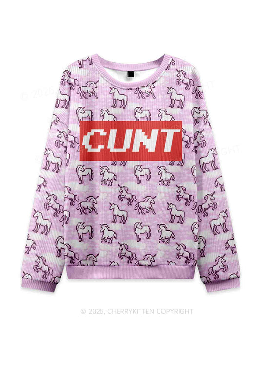 Cxxt Horse Y2K Knit Sweatshirt Cherrykitten