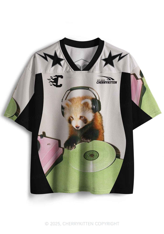 Custom Red Panda DJ Y2K Sport Jersey Shirts Cherrykitten