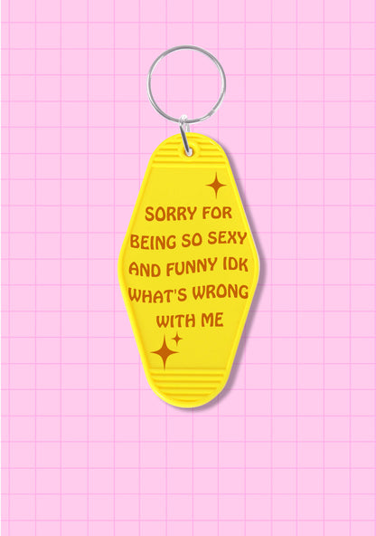Sorry For Being So Funny 1Pc Y2K Hotel Keychain Cherrykitten