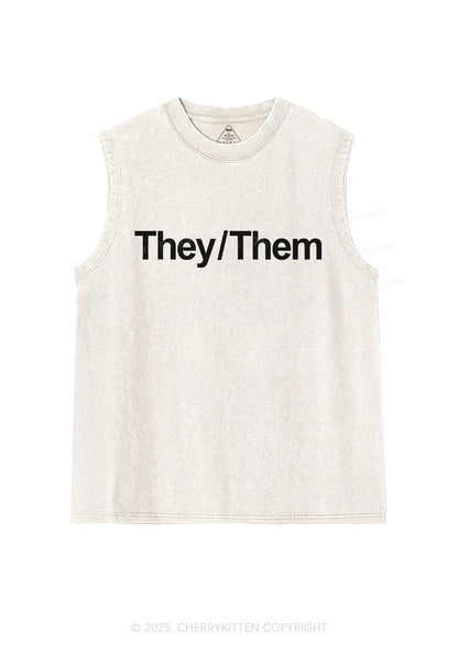 They Or Them Pride Y2K Washed Muscle Tank Cherrykitten