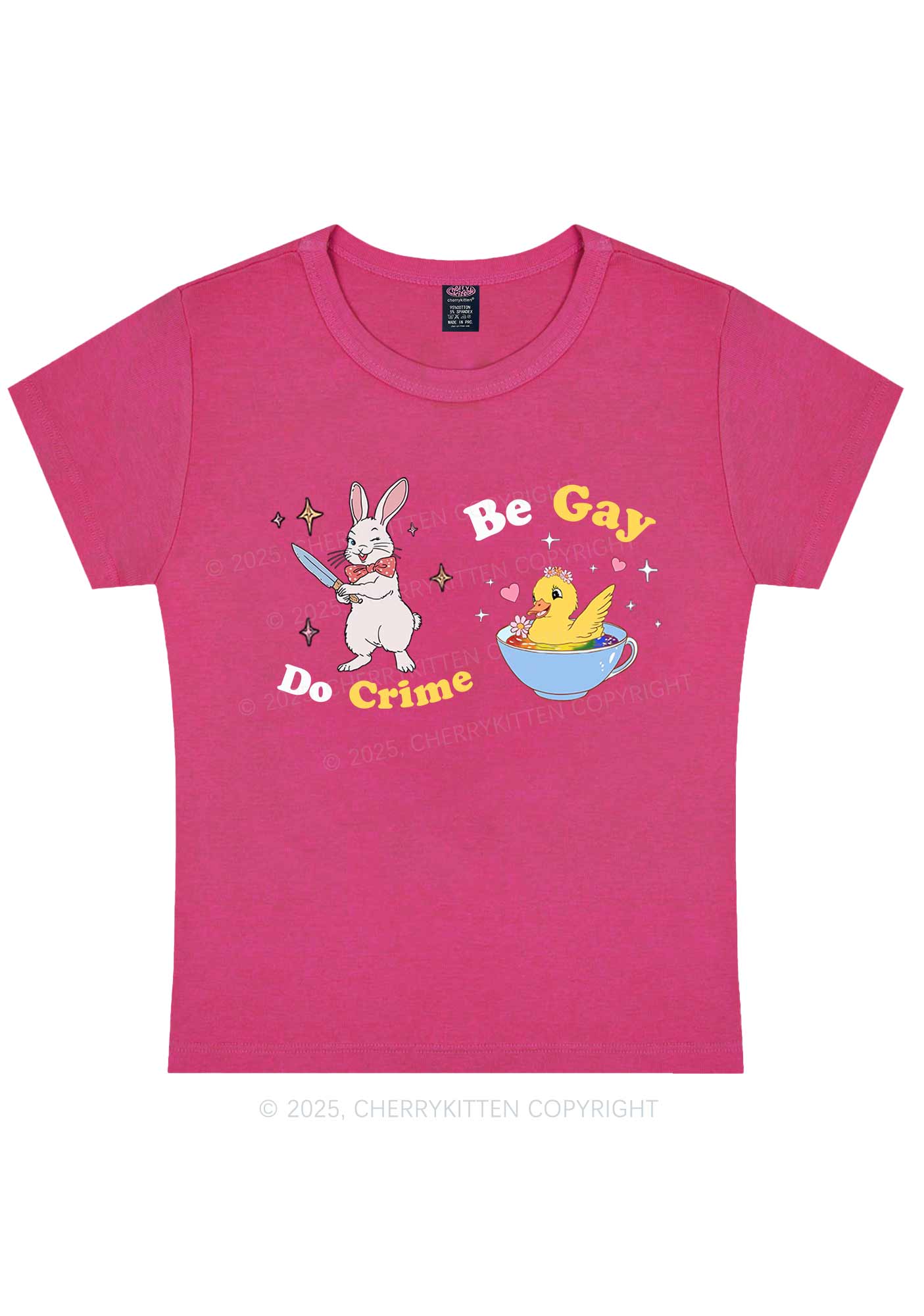 Be Gay Do Crime Pride Y2K Baby Tee Cherrykitten