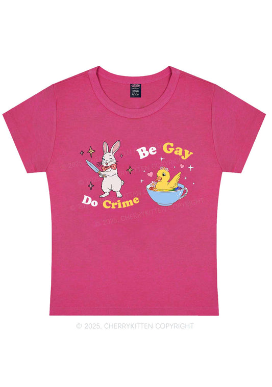 Be Gay Do Crime Pride Y2K Baby Tee Cherrykitten