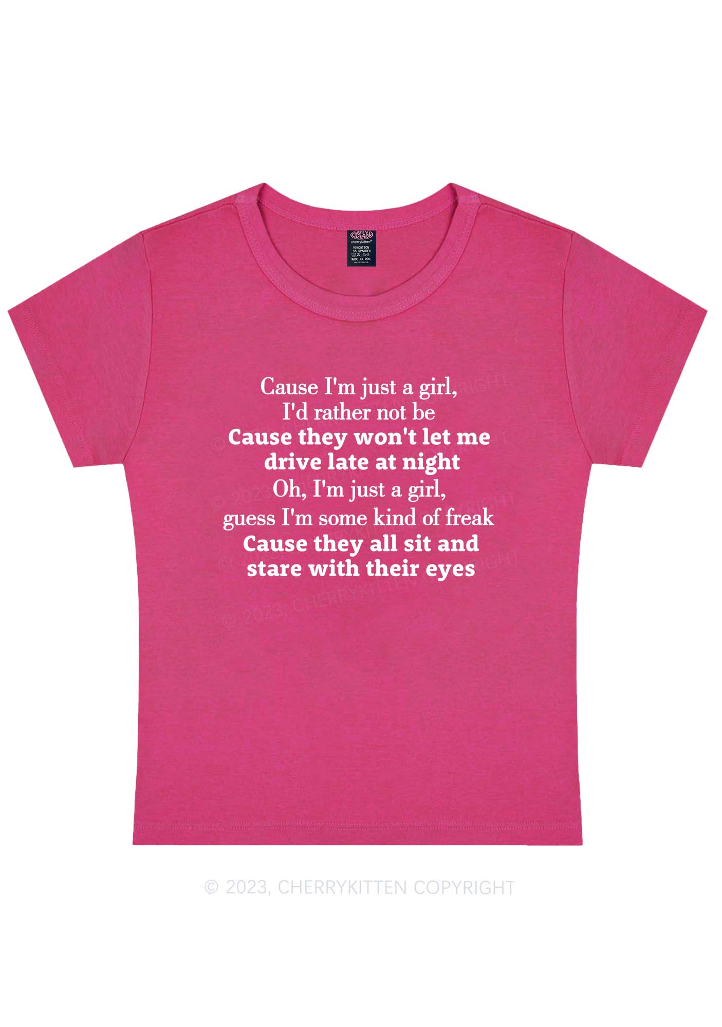 Curvy I'm A Freak Girl Y2K Baby Tee Cherrykitten