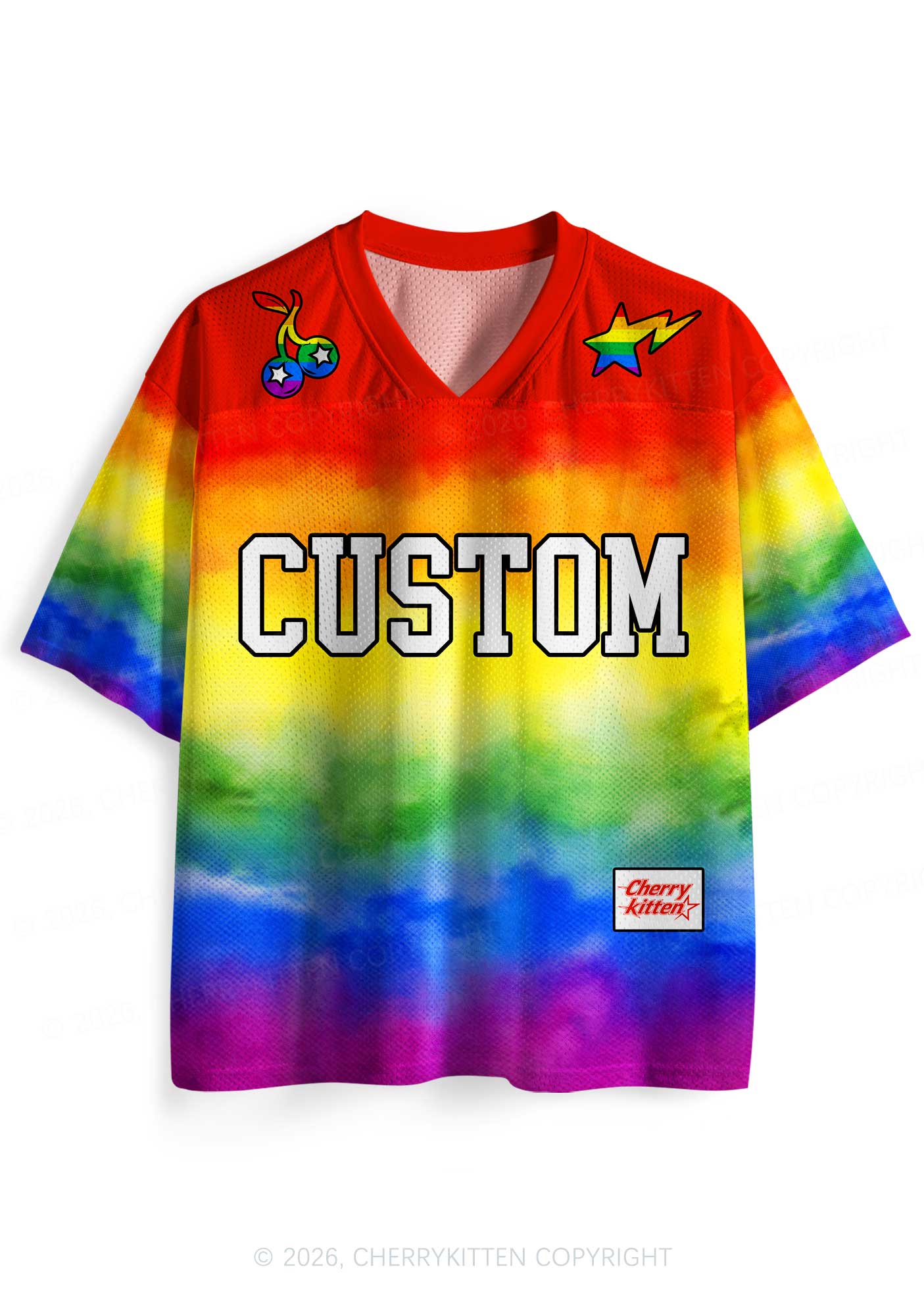 Custom Rainbow Flag Pride Y2K Sport Jersey Shirts Cherrykitten