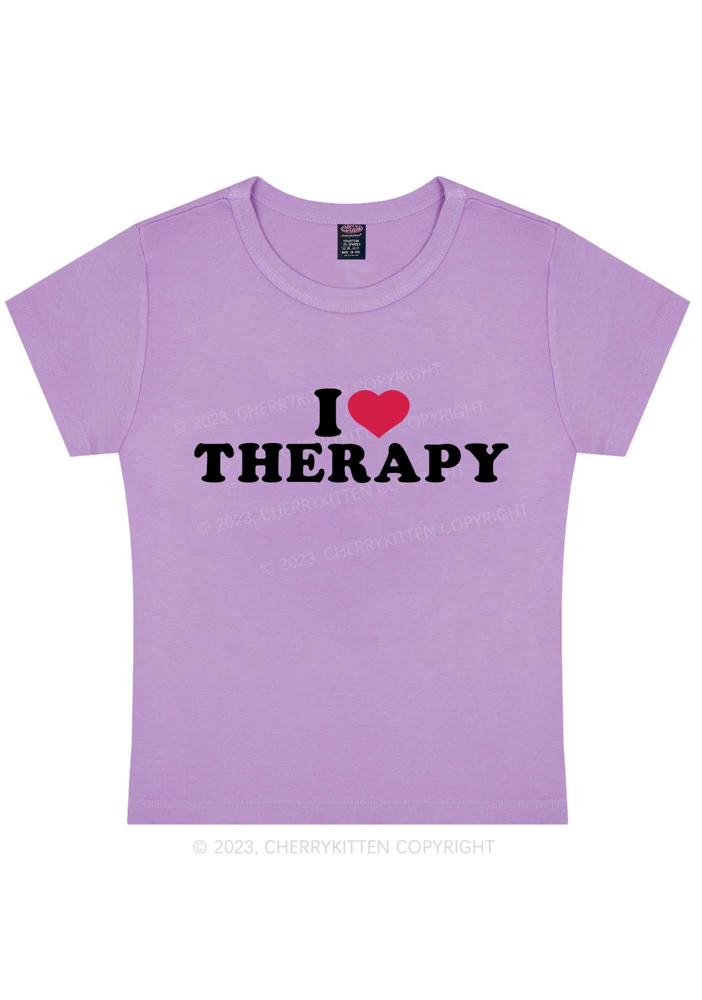 I Love Therapy Y2K Baby Tee Cherrykitten