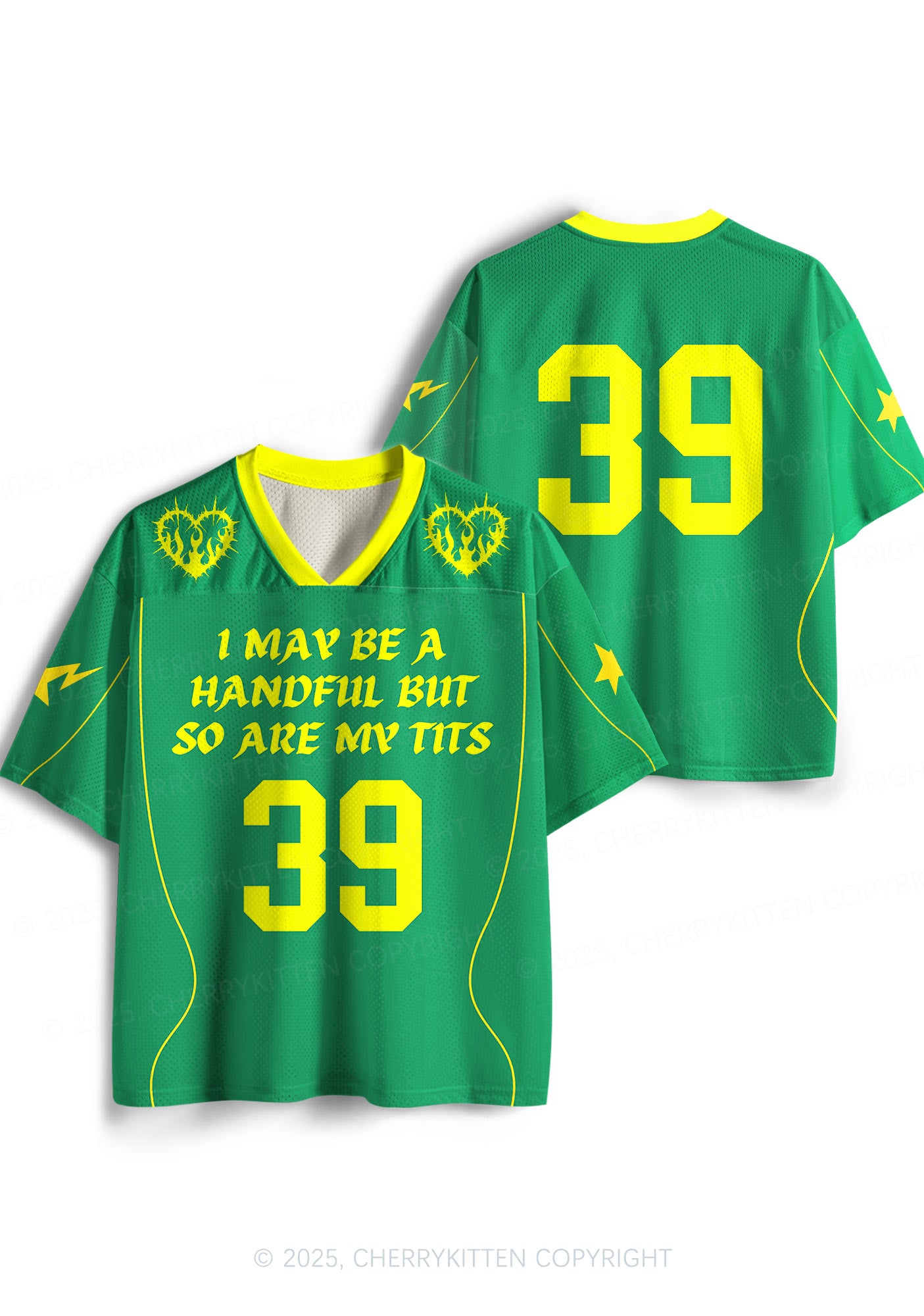 Custom Green May Be Handful Y2K Sport Jersey Shirts Cherrykitten