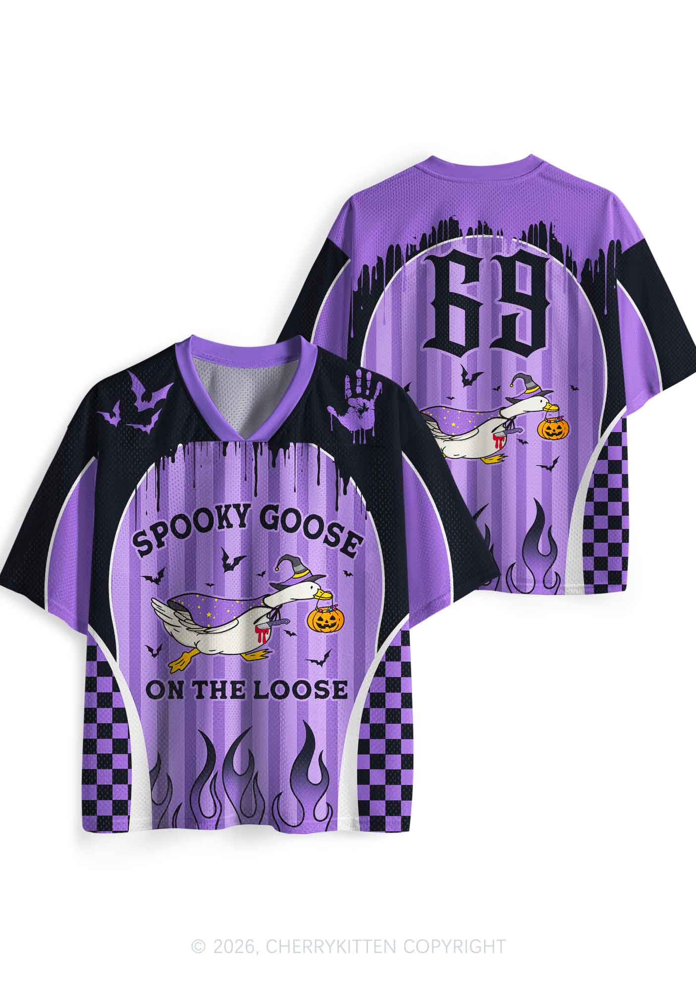 Halloween Spooky Goose On Loose Y2K Sport Jersey Shirts Cherrykitten