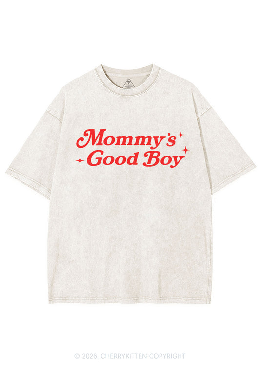 Mommys Good Boy Y2K Shirts Washed Tee Cherrykitten