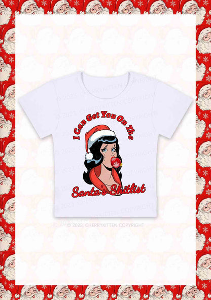 I Can Get You On The Santa's List Christmas Y2K Baby Tee Cherrykitten