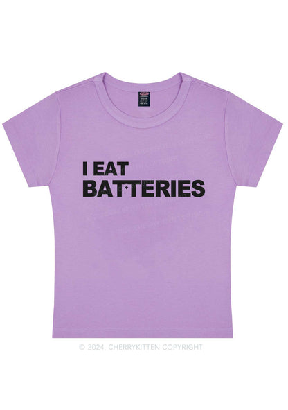 I Eat Batteries Y2K Baby Tee Cherrykitten
