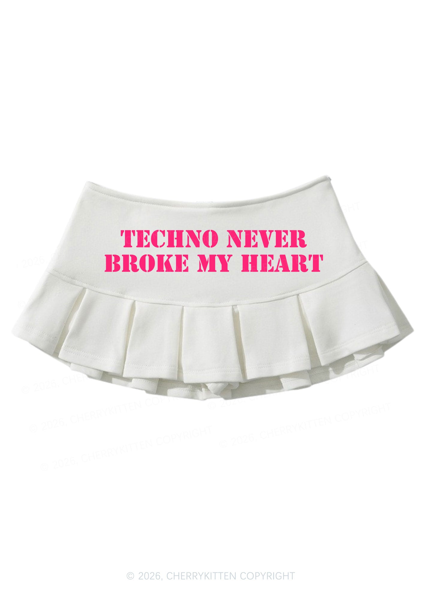 Techno Heart Y2K Mini Pleated Skirts Cherrykitten