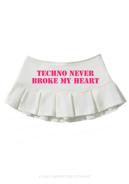 Techno Heart Y2K Mini Pleated Skirts Cherrykitten