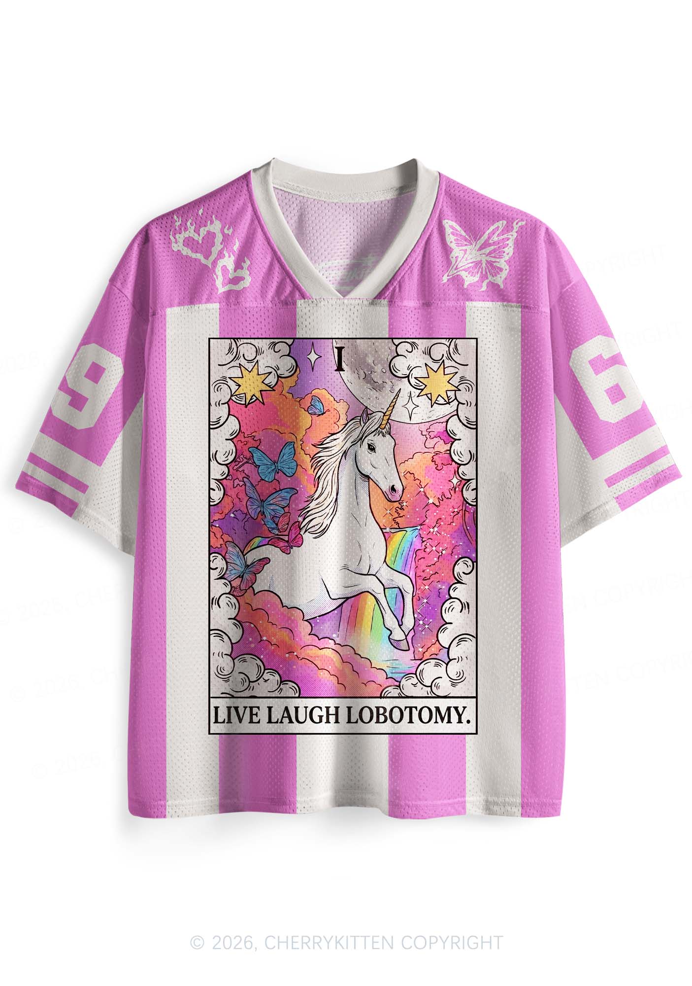 Live Laugh Lobotomy Unicorn Y2K Sport Jersey Shirts Cherrykitten