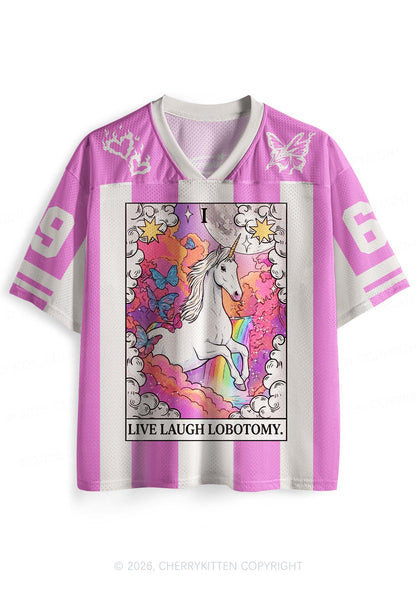 Live Laugh Lobotomy Unicorn Y2K Sport Jersey Shirts Cherrykitten