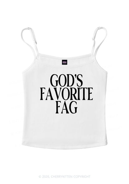 Gods Favorite Fag Pride Y2K Spaghetti Strap Cami Cherrykitten
