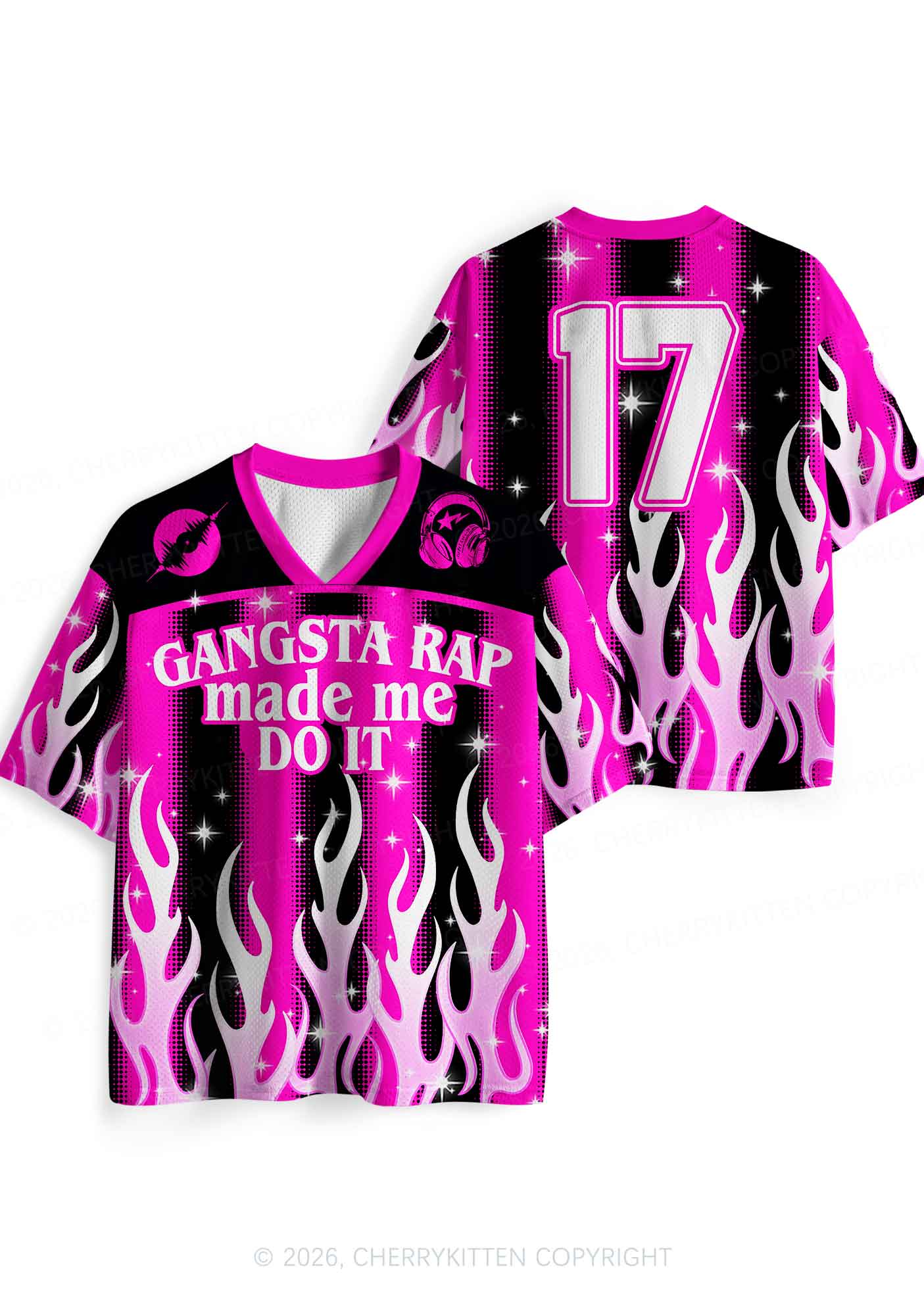 Gangsta Rap Made Me Do It Y2K Sport Jersey Shirts Cherrykitten
