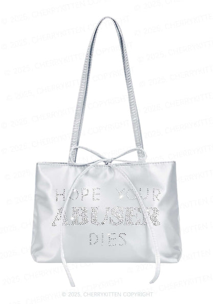 Rhinestone Abuser Dies Y2K Satin Bags Cherrykitten