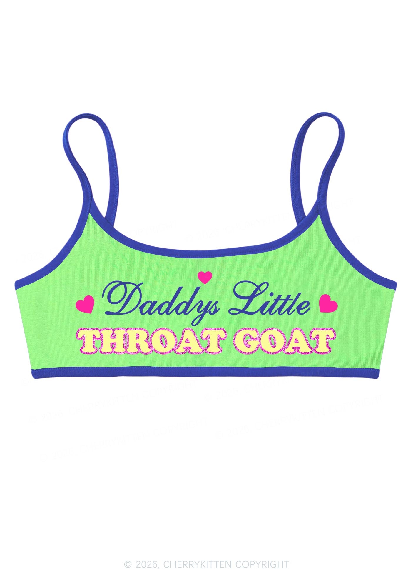 Daddys Little Throat Goat Y2K Super Crop Cami Cherrykitten