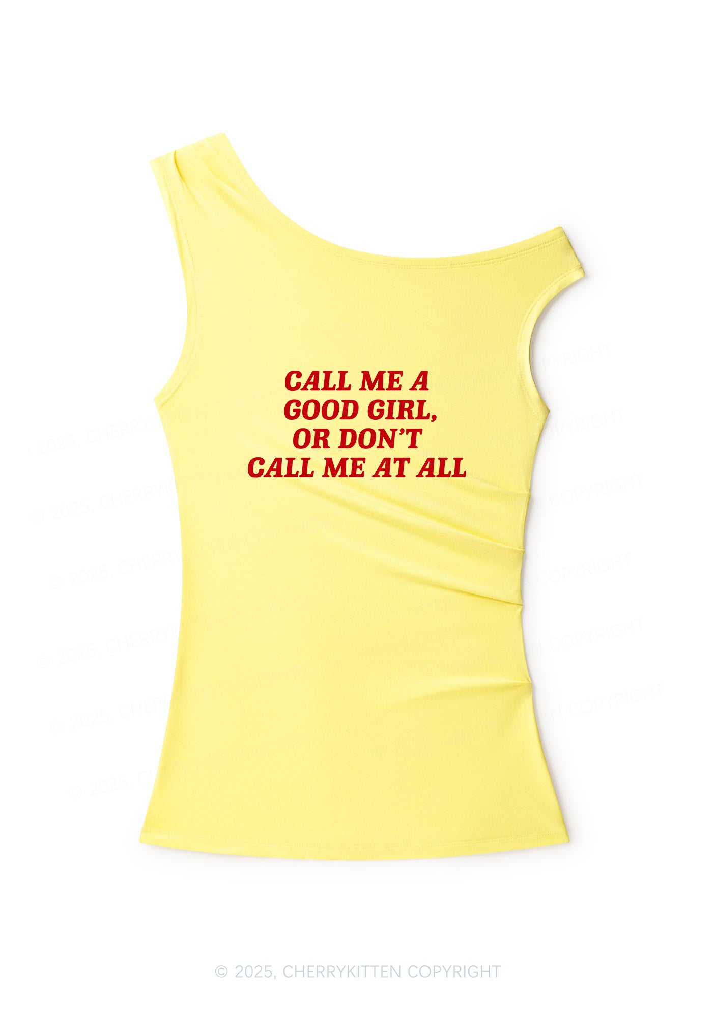 Call Me Good Girl Y2K Off Shoulder Tank Top Cherrykitten