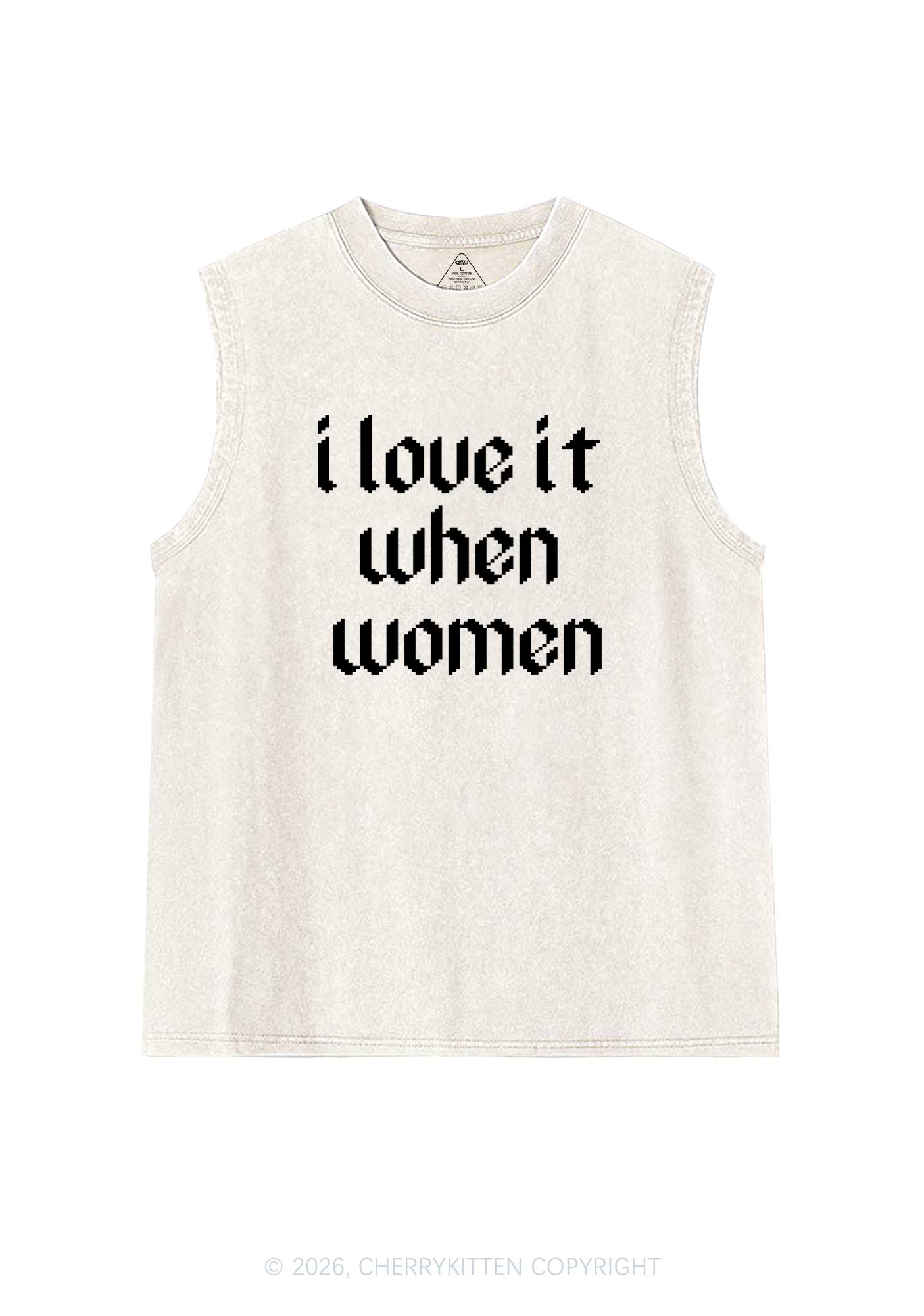 I Love It When Women Pride Y2K Washed Muscle Tank Cherrykitten